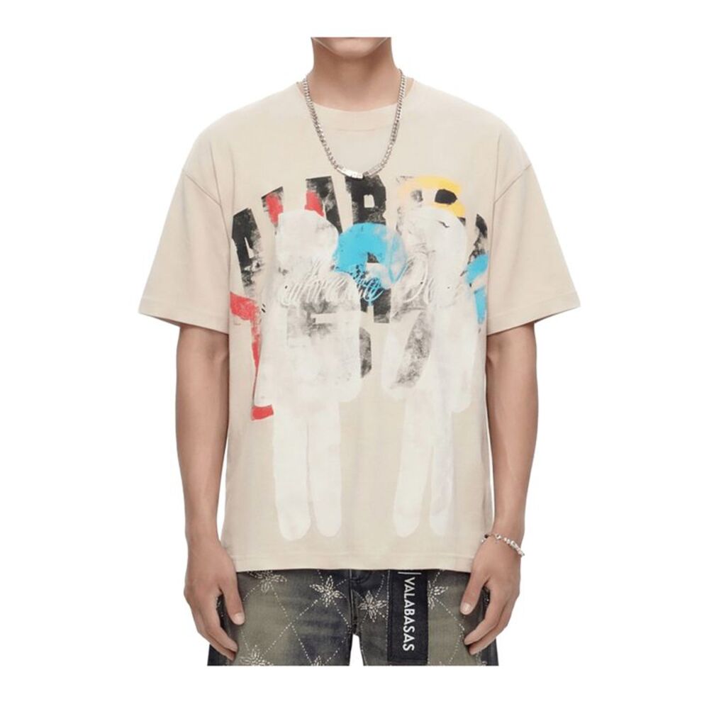 Valabasas Crew Neck T-Shirt Angel Mens Cream VLBS-VT1-26001